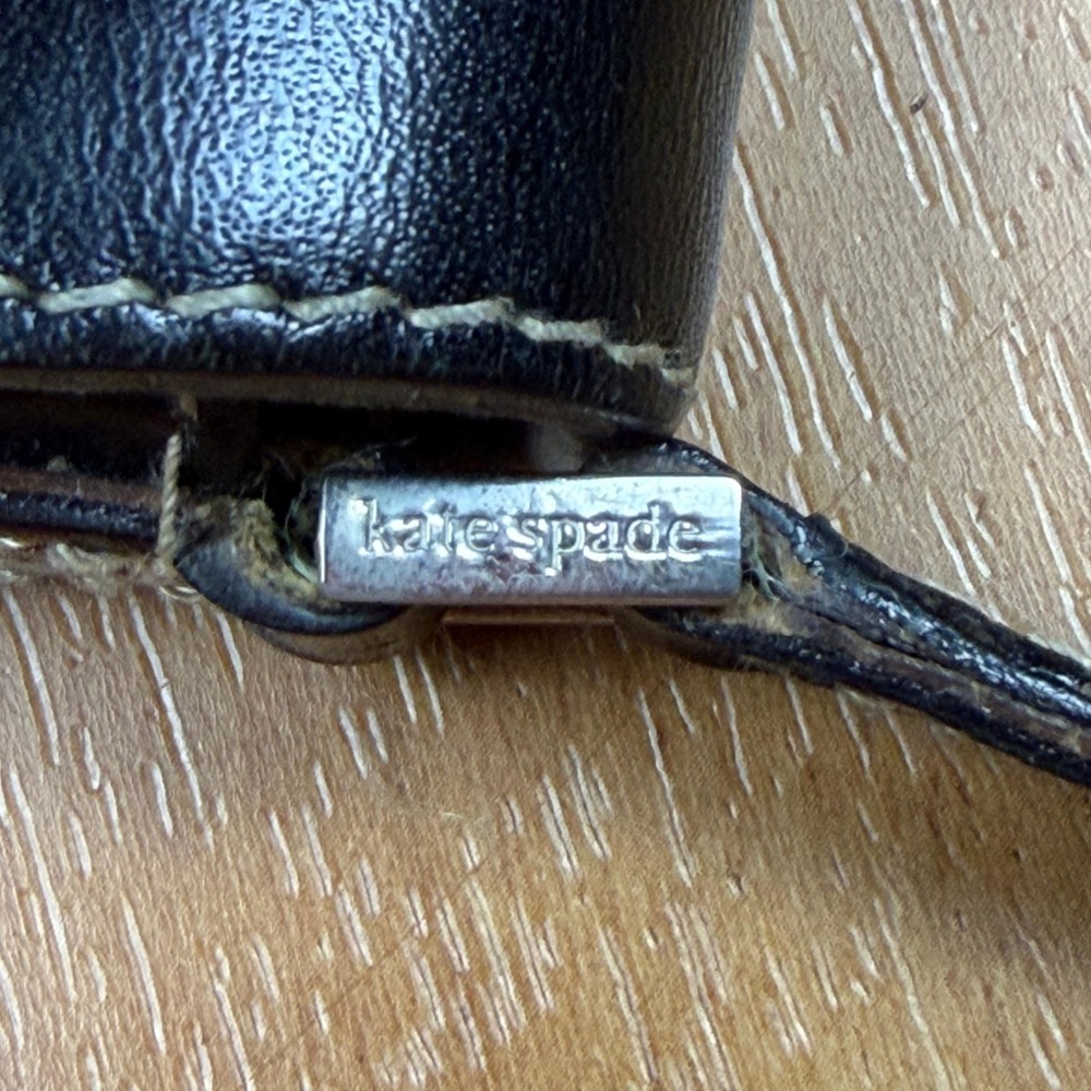 Kate Spade New York Vintage Black Leather Shoulder Bag Made in Italy 11232 - Picture 9 of 12